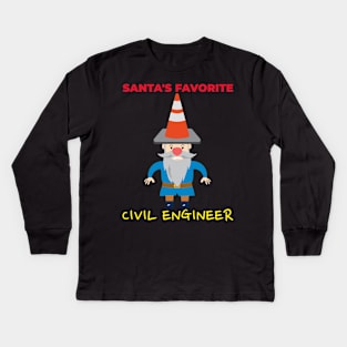 Santa's Favourite Engineer Kids Long Sleeve T-Shirt